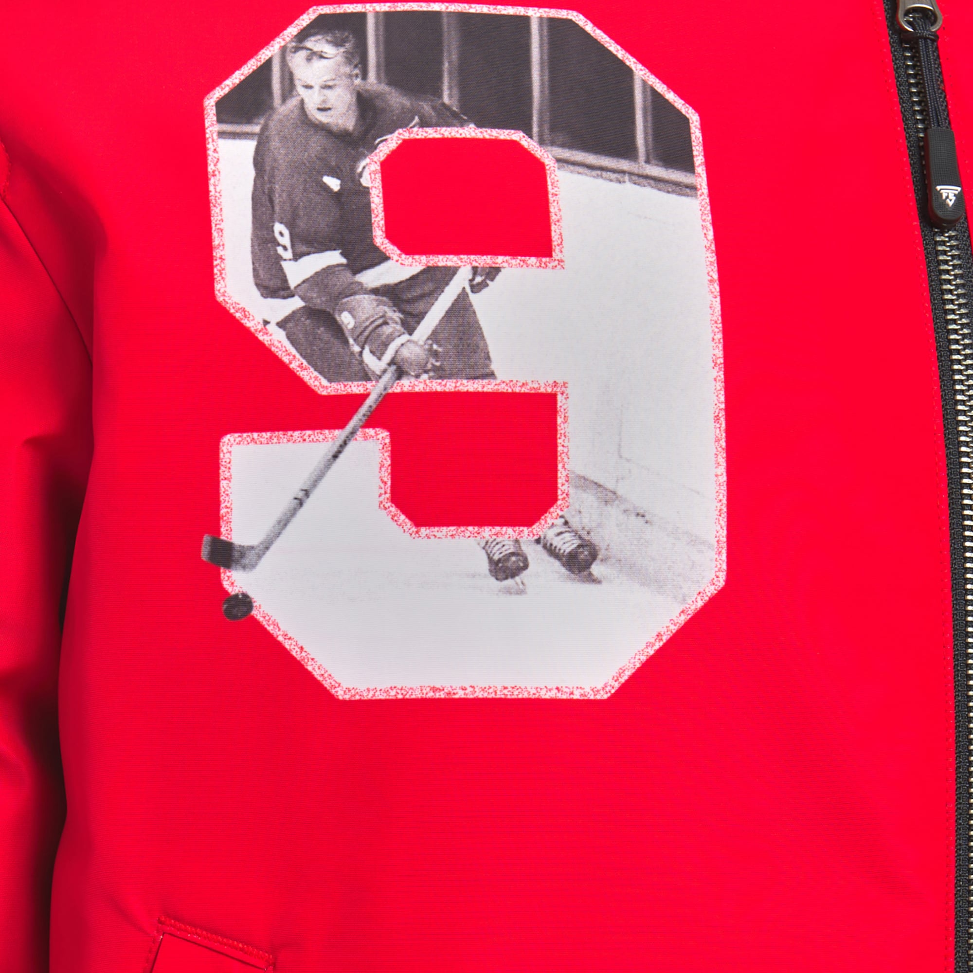Veste bomber réversible zippée pour homme FE Gordie Howe rouge/noir des Red Wings de Détroit